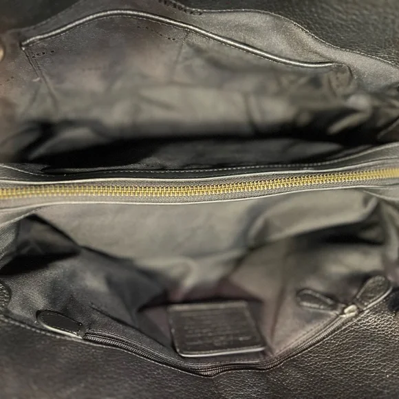 Coach large pebble leather satchel bag with dust cover - Picture 5 of 7